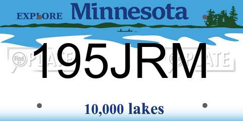 195JRM Minnesota License Plate