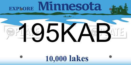 195KAB Minnesota License Plate