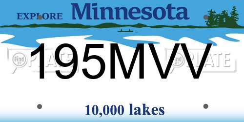 195MVV Minnesota License Plate