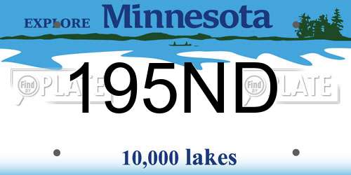 195ND Minnesota License Plate