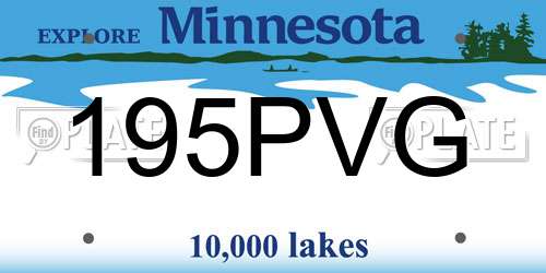 195PVG Minnesota License Plate