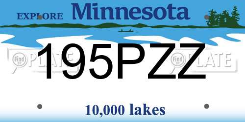 195PZZ Minnesota License Plate