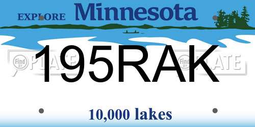 195RAK Minnesota License Plate