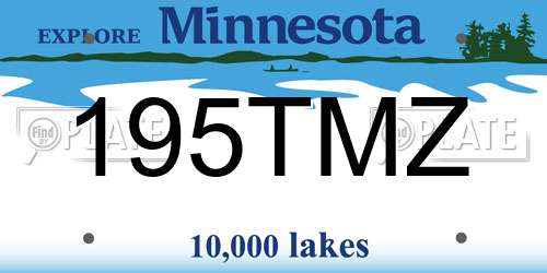195TMZ Minnesota License Plate