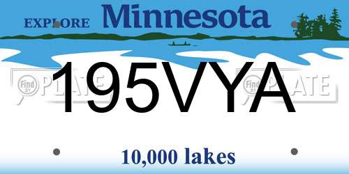 195VYA Minnesota License Plate