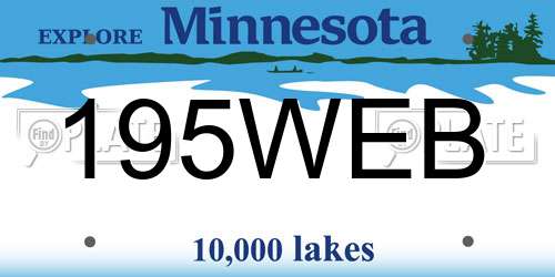 195WEB Minnesota License Plate