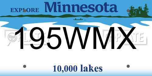 195WMX Minnesota License Plate