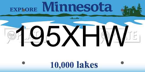 195XHW Minnesota License Plate