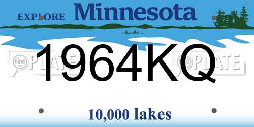 1964KQ Minnesota License Plate