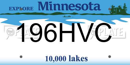 196HVC Minnesota License Plate