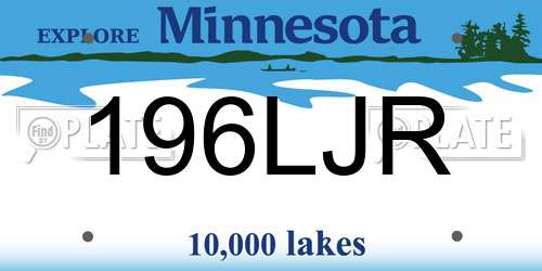 196LJR Minnesota License Plate
