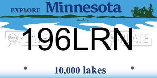 196LRN Minnesota License Plate