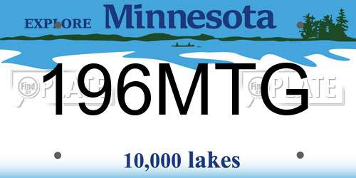 196MTG Minnesota License Plate