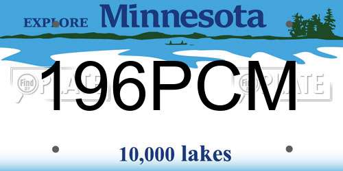 196PCM Minnesota License Plate