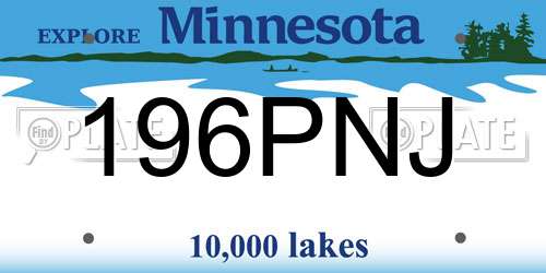 196PNJ Minnesota License Plate