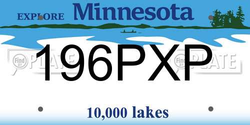 196PXP Minnesota License Plate