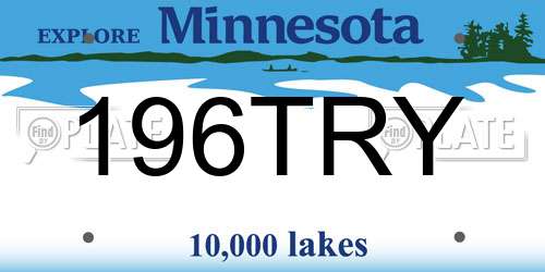 196TRY Minnesota License Plate