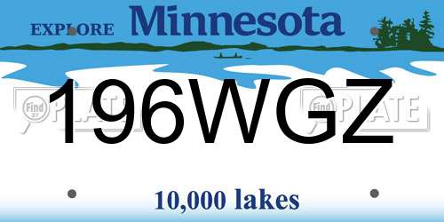 196WGZ Minnesota License Plate