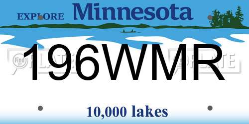 196WMR Minnesota License Plate
