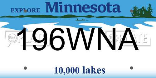 196WNA Minnesota License Plate