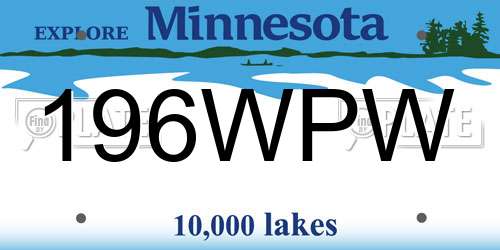 196WPW Minnesota License Plate
