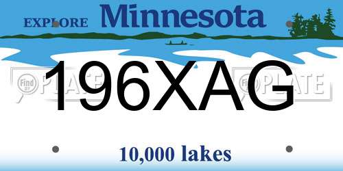 196XAG Minnesota License Plate