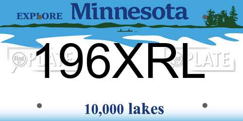 196XRL Minnesota License Plate