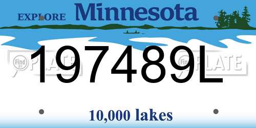 197489L Minnesota License Plate