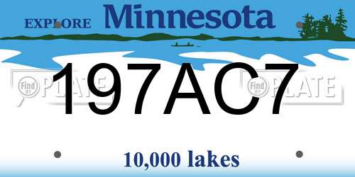 197AC7 Minnesota License Plate
