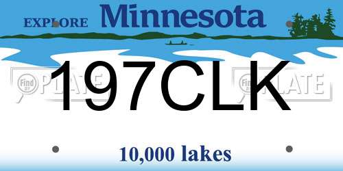 197CLK Minnesota License Plate
