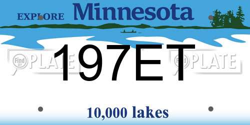 197ET Minnesota License Plate