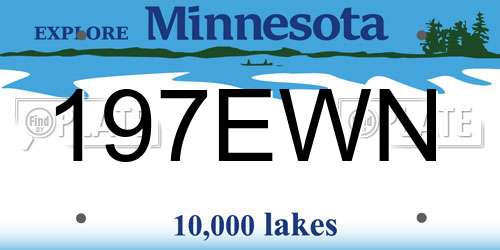 197EWN Minnesota License Plate