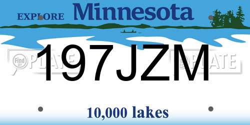 197JZM Minnesota License Plate