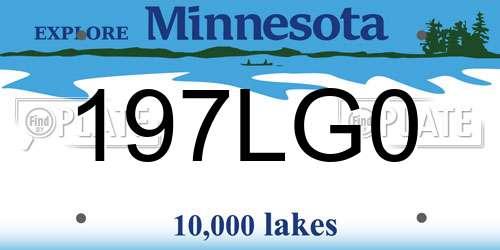 197LG0 Minnesota License Plate