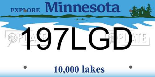 197LGD Minnesota License Plate