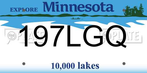197LGQ Minnesota License Plate