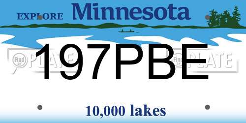 197PBE Minnesota License Plate