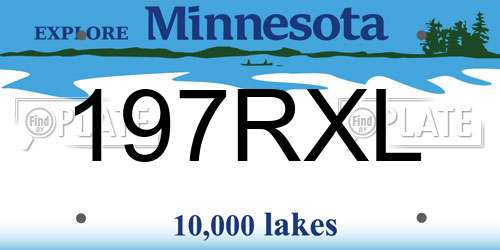197RXL Minnesota License Plate