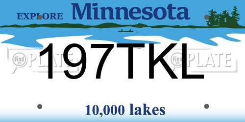 197TKL Minnesota License Plate