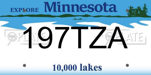 197TZA Minnesota License Plate