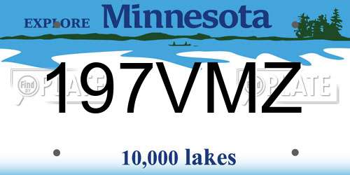 197VMZ Minnesota License Plate
