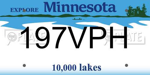 197VPH Minnesota License Plate