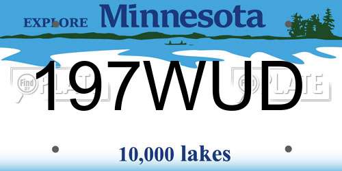 197WUD Minnesota License Plate