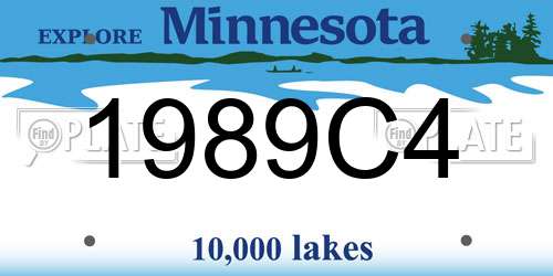 1989C4 Minnesota License Plate
