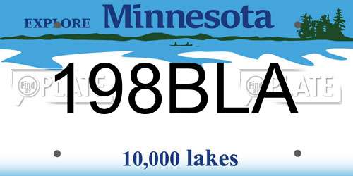 198BLA Minnesota License Plate