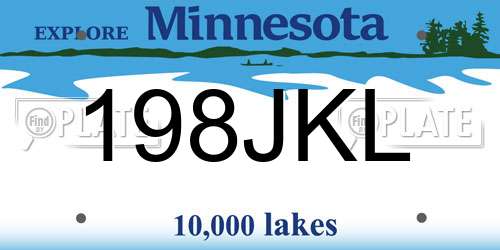 198JKL Minnesota License Plate