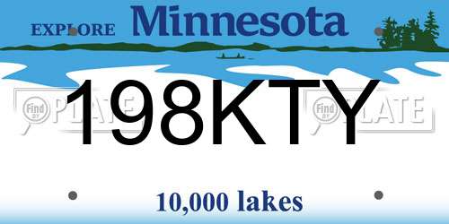 198KTY Minnesota License Plate