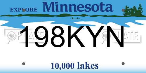 198KYN Minnesota License Plate