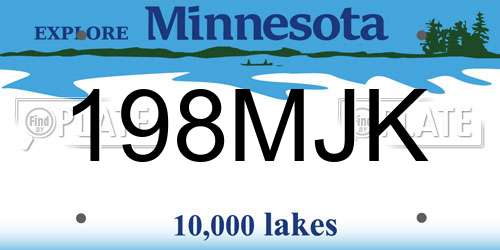 198MJK Minnesota License Plate