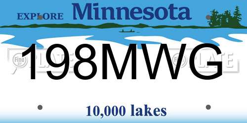 198MWG Minnesota License Plate